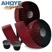 【Ahoye】蜂巢矽膠自行車手把帶 (蜂巢紅-兩入組) 公路車 單車 腳踏車