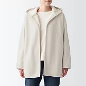 【MUJI 無印良品】女棉混內裏絨毛刷毛開襟衫 XS-S 淺米