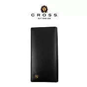 【CROSS】台灣總經銷 限量1折 頂級小牛皮金標22卡1零錢袋長夾 全新專櫃展示品 (黑色)