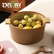 【OMORY】北歐風雙層瀝水籃- 咖啡棕