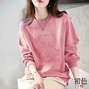 【初色】圓領大象印花寬鬆T恤上衣-共2色-64567(M-2XL可選) L 粉色