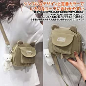 【Sayaka紗彌佳】日系可愛小熊造型立體耳朵大口袋造型側背包(隨貨附贈小熊掛飾) -綠色