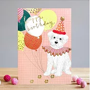 【LOUISE TILER】Cute Birthday Dog Balloons 生日卡＃MP002
