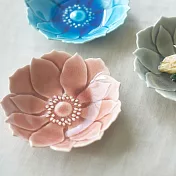 【日本Aito】瀨戶燒|花朵陶瓷餐盤16cm ‧ 藕粉