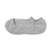 【MUJI 無印良品】男棉混足底圈絨厚織淺口直角襪25-27cm 灰直紋