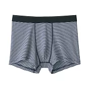 【MUJI 無印良品】男柔滑低腰拳擊內褲 XL 暗藍橫紋