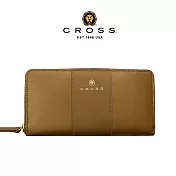 【CROSS】臺灣總經銷 限量1折 賈姬限定款 頂級小牛皮拉鍊長夾 全新專櫃展示品 (發財金)