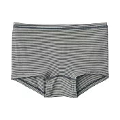 【MUJI 無印良品】女柔滑平口內褲 S 深灰橫紋