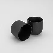 smith&hsu 窯變直筒對杯，墨麻黑色，大