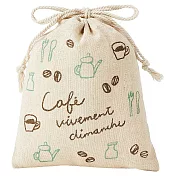 sun-star 喫茶店系列 棉麻抽繩束口袋 收納袋 咖啡 餐具