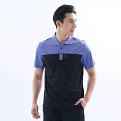 【遊遍天下】MIT台灣製男款抗UV防曬速乾吸濕排汗機能POLO衫(GS1005) XL 藍紫