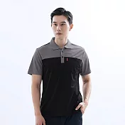【遊遍天下】MIT台灣製男款抗UV防曬速乾吸濕排汗機能POLO衫(GS1005) L 黑色