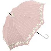 【NAKATANI】耐風優雅花邊晴雨直傘 ‧ 玫瑰粉