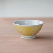【日本Bisque】波佐見燒｜煙花風詩 陶瓷飯碗12cm ‧ 黃