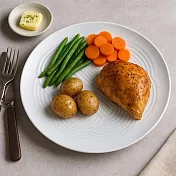 【日本Tojiki Tonya】美濃窯燒 緣結陶瓷餐盤25cm ‧ 白