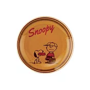 【日本YAMAKA】Snoopy史奴比 復古陶瓷淺盤14cm ‧ 棕