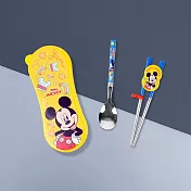 【韓國Lilfant】Mickey米奇 不鏽鋼餐具2入組(湯匙+學習筷)