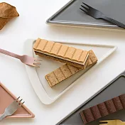 【日本Amabro】優雅三角蛋糕點心盤17cm ‧ 奶油杏