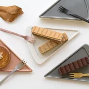 【日本Amabro】優雅三角蛋糕點心盤17cm ‧ 草莓粉