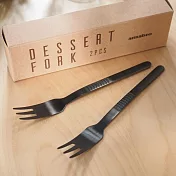 【日本Amabro】不鏽鋼霧面 甜點蛋糕叉2入組 ‧ Black