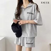【AMIEE】寬鬆休閒運動套裝(KDA-035) 3XL 灰色