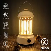 aibo 手提吊掛 雙排LED高亮度 USB充電式 復古露營燈 復古綠