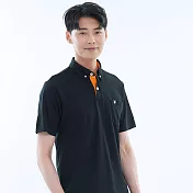 【遊遍天下】男款抗UV防曬吸濕排汗速乾機能POLO衫(GS1041) L 黑色
