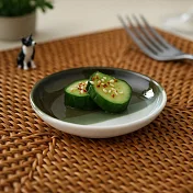 【日本cobono】職人匠釉 濃淡兩色 窯燒小皿8cm ‧ 橄欖綠