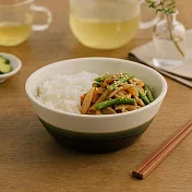 【日本cobono】職人匠釉 濃淡兩色 窯燒餐碗13cm ‧ 橄欖綠