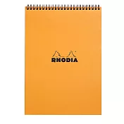 【Rhodia|Classic】上掀式圈裝筆記本_ A4__5x5方格 _80g_80張_ 橘皮