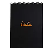 【Rhodia｜Classic】上掀式圈裝筆記本_A4_橫線 _80g_80張_ 黑皮