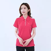 【遊遍天下】MIT台灣製女款抗UV防曬顯瘦吸濕排汗機能POLO衫(GS1007) 5XL 玫紅