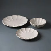 【見谷陶器】濃釉鎬 花形陶瓷 淺盤22cm