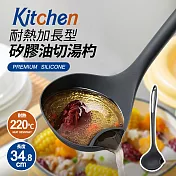 Kitchen耐熱加長型矽膠油切湯杓