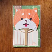 【日本ACTIVE CORPORATION】夏日竹扇一筆箋信封組 ‧ 柴犬