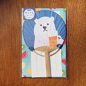 【ACTIVE CORPORATION】夏日竹扇一筆箋信封組 ‧ 北極熊