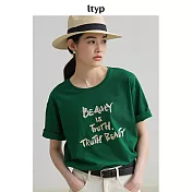 旅途原品 休閒個性slogan刺繡字母T恤 M L-XL L-XL 原野綠