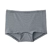 【MUJI 無印良品】女有機棉混彈性天竺無側縫平口內褲 S 深灰橫紋