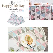 kiret手繪三角棉麻餐桌布 餐墊 北歐簡約幾何圖形軟裝 桌巾/桌墊 桌旗66x46cm