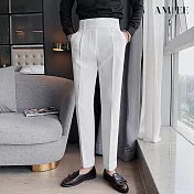 【AMIEE】型男必備設計感雅痞西裝褲(男裝/KDPY-G01) 34 白色