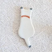 【日本K-ai】貓咪背影陶瓷筷架 ‧ 白貓
