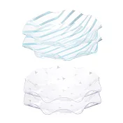 【日本Bisque】精美花邊 派對餐盤 4入組 (粉2p+藍2p)