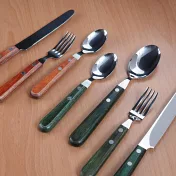 【日本青芳製作所】職人木柄 不鏽鋼刀子23cm ‧ 綠