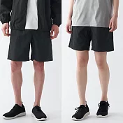【MUJI 無印良品】男撥水加工尼龍短褲 XL 黑色
