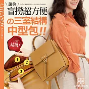 【福利品】CHENSON三主袋設計 外出最愛中型尺寸後背包 黃色 (CG84012-L)