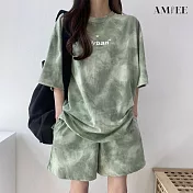 【AMIEE】城市球衣風休閒運動套裝(KDA-328) 2XL 綠色
