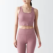【MUJI 無印良品】女速乾聚酯纖維背心式胸罩 M 煙燻粉