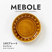 【Minoru陶器】Mebole花形陶瓷淺盤15cm ‧ 焦糖棕