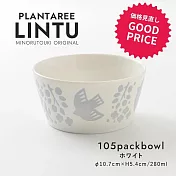 【Minoru陶器】Lintu飛鳥花草陶瓷餐碗280ml ‧ 白