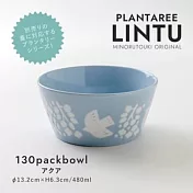【日本Minoru】Lintu飛鳥花草 陶瓷餐碗480ml ‧ 藍